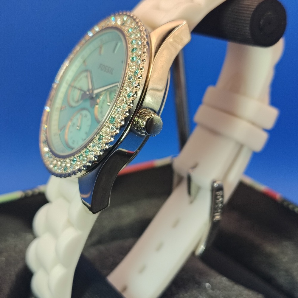 New! Vintage 2015 Fossil Mother of Pearl Day-Date 36mm Women's Quartz Watch NOS - Picture 4 of 16